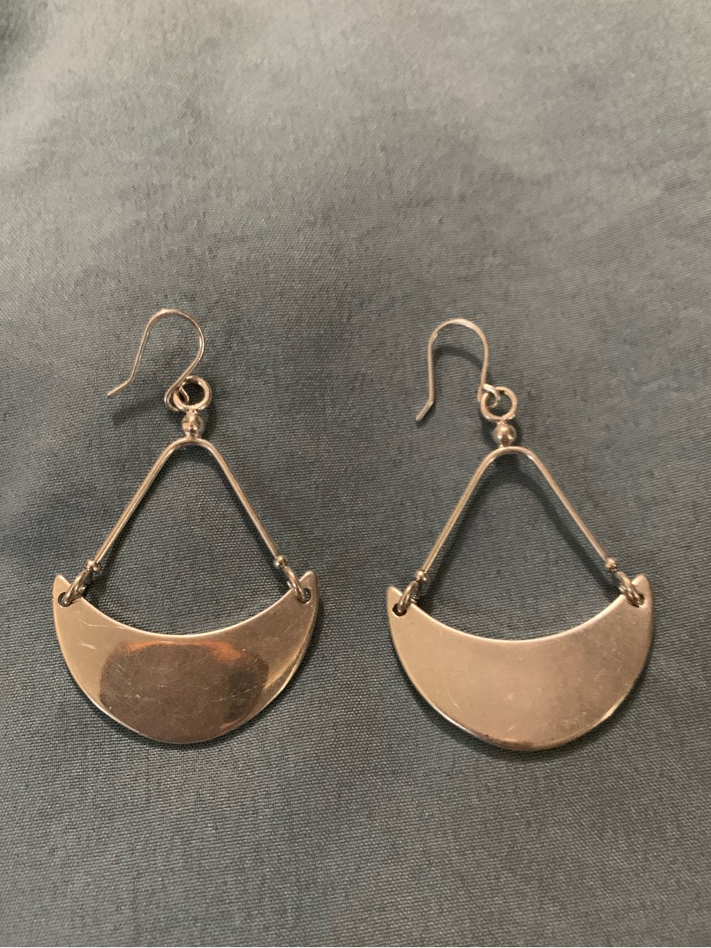 Kenneth Cole Silver Crescent Dangle Earrings